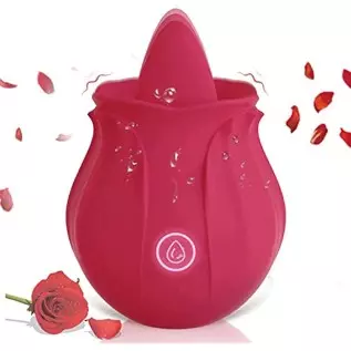 Rose for Women Mini Tongue Licker Sex Toys - with 10 Vibration Modes Waterproof Rechargeable - Clitoral Tongue Vibrator Licking 