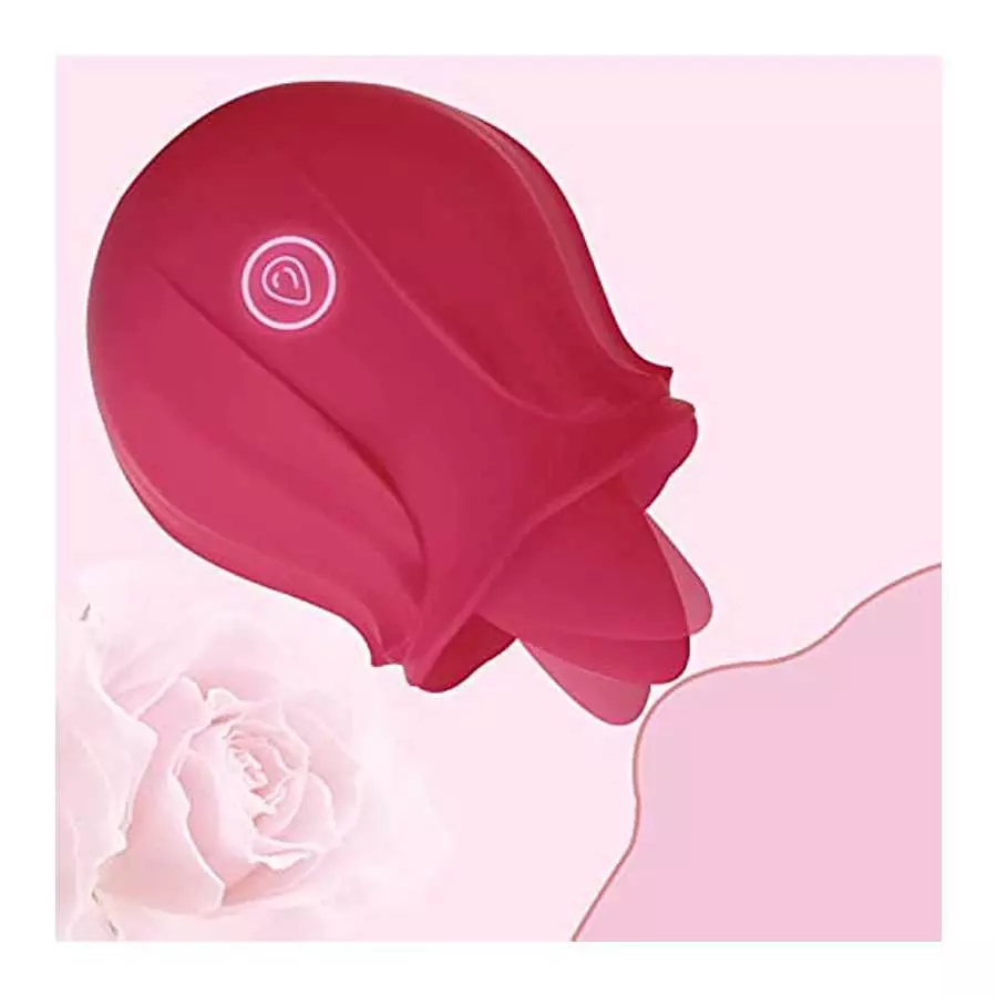 Rose for Women Mini Tongue Licker Sex Toys - with 10 Vibration Modes Waterproof Rechargeable - Clitoral Tongue Vibrator Licking 