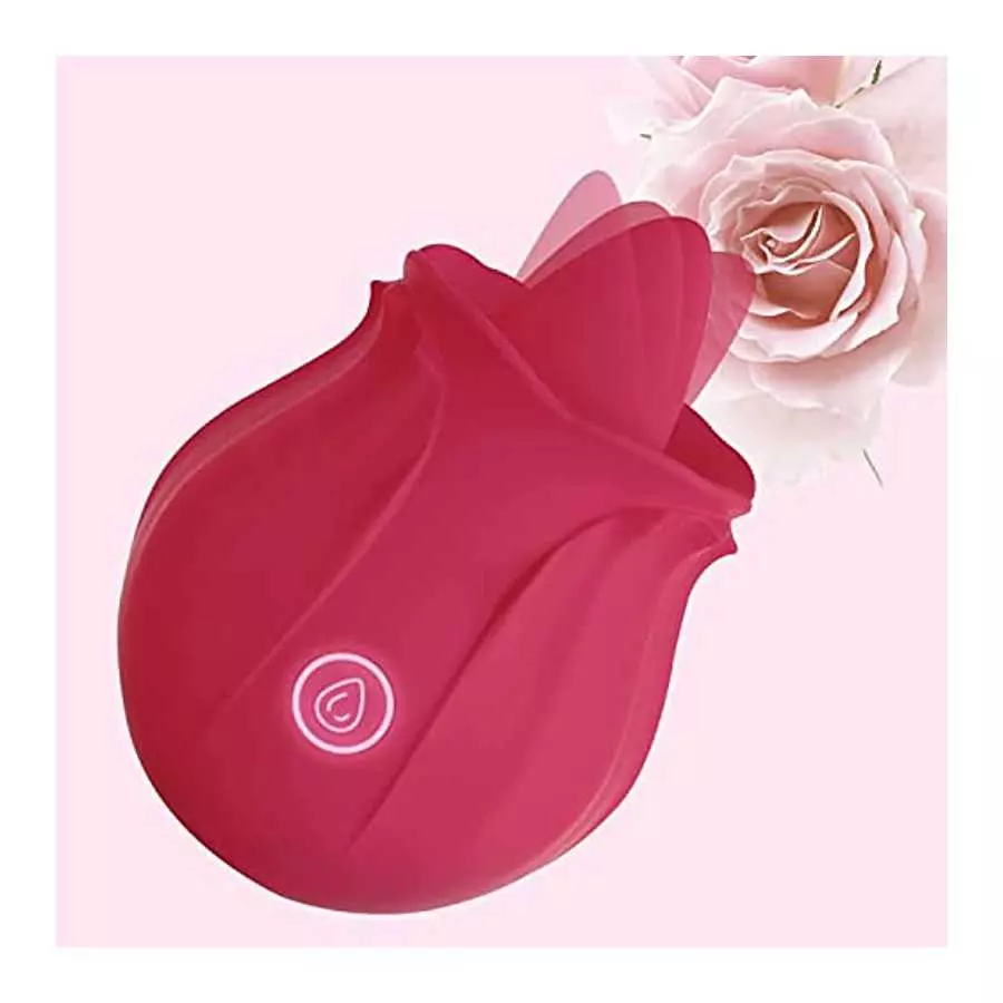 Rose for Women Mini Tongue Licker Sex Toys - with 10 Vibration Modes Waterproof Rechargeable - Clitoral Tongue Vibrator Licking 
