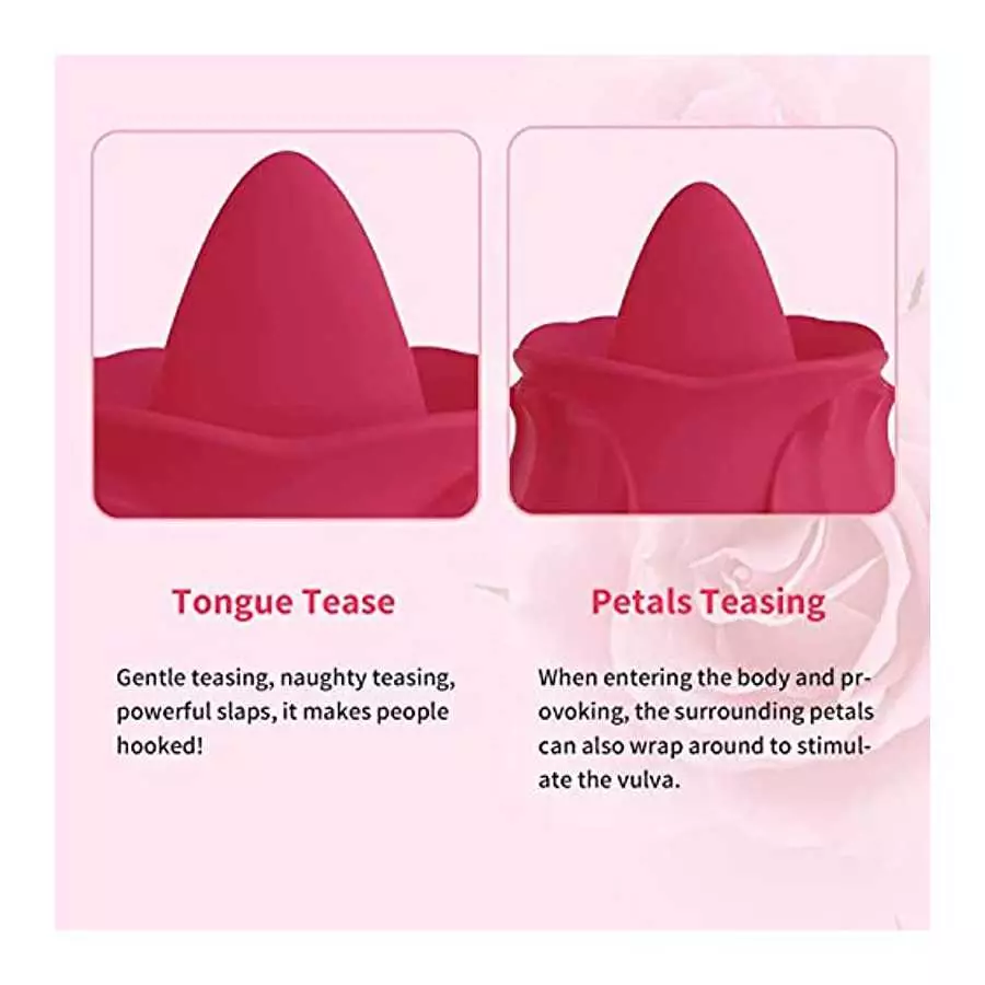 Rose for Women Mini Tongue Licker Sex Toys - with 10 Vibration Modes Waterproof Rechargeable - Clitoral Tongue Vibrator Licking 