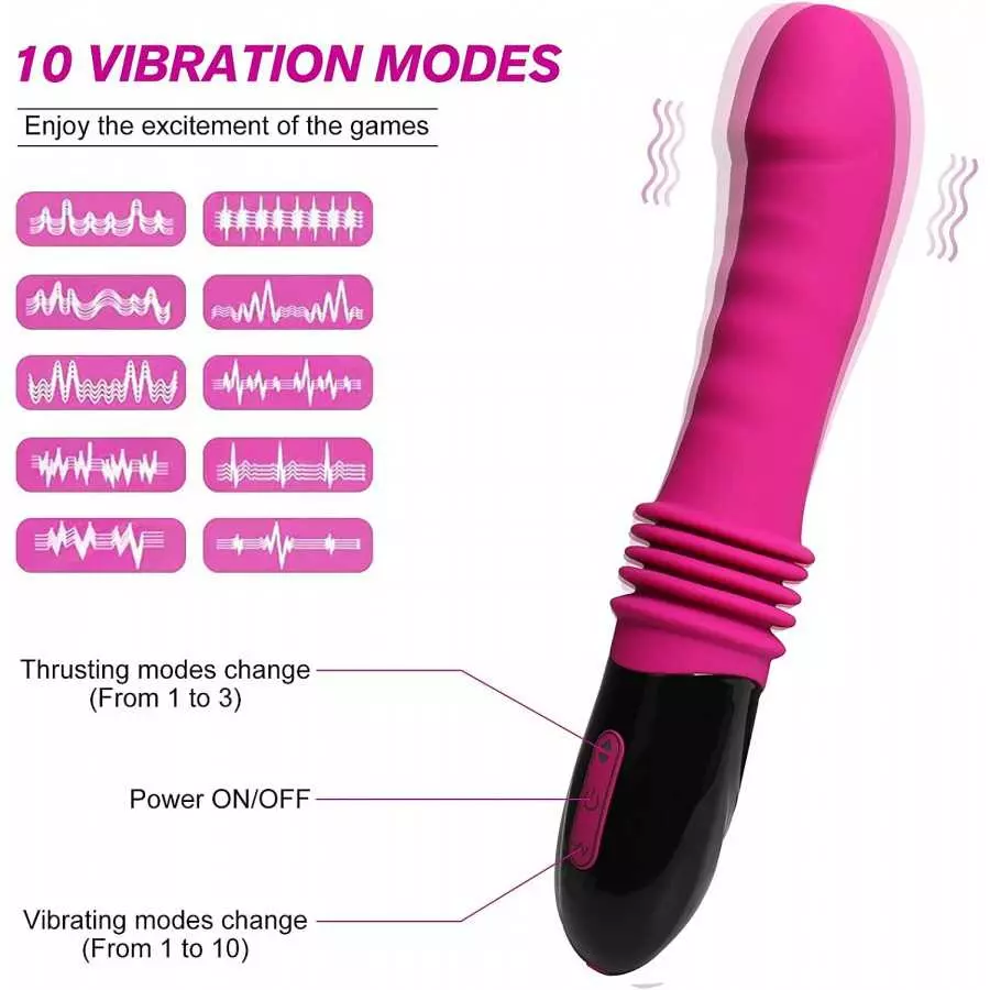 G Spot Vibrator for Women,3 in 1 Dildo Vibrator,Silicone Sex Toy with Realistic Glans,10 Vibration Patterns for Clitoris Vagina 