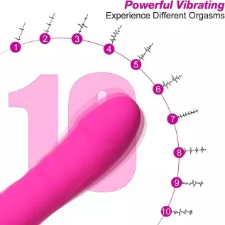 G Spot Vibrator for Women,3 in 1 Dildo Vibrator,Silicone Sex Toy with Realistic Glans,10 Vibration Patterns for Clitoris Vagina 