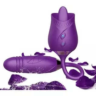 Rose Toy Vibrator for Women, 3 in 1 Clitoris Vibrators G-Spot Stimulator for Couples and Lovers Pleasure, Magnetic Rechargeable 