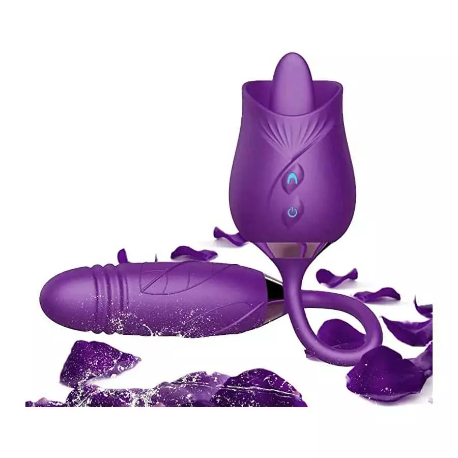 Rose Toy Vibrator for Women, 3 in 1 Clitoris Vibrators G-Spot Stimulator for Couples and Lovers Pleasure, Magnetic Rechargeable 