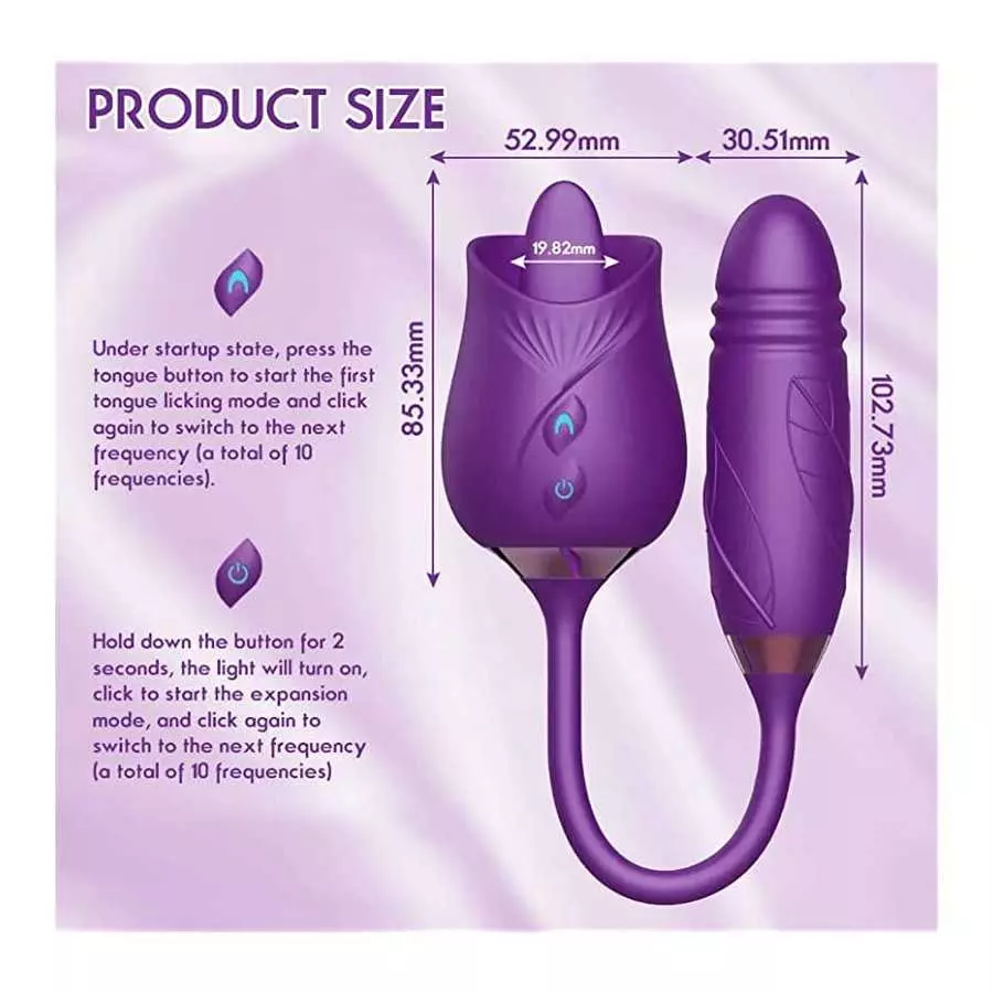 Rose Toy Vibrator for Women, 3 in 1 Clitoris Vibrators G-Spot Stimulator for Couples and Lovers Pleasure, Magnetic Rechargeable 
