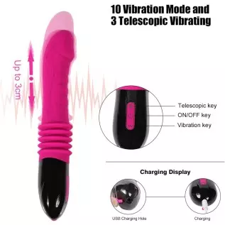 G Spot Vibrator for Women,3 in 1 Dildo Vibrator,Silicone Sex Toy with Realistic Glans,10 Vibration Patterns for Clitoris Vagina 