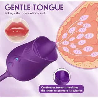 Rose Toy Vibrator for Women, 3 in 1 Clitoris Vibrators G-Spot Stimulator for Couples and Lovers Pleasure, Magnetic Rechargeable 