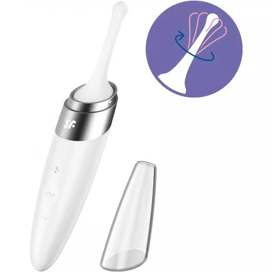 Satisfyer Twirling Delight Tip Vibrator - Travel Size Lay-on Vibrator with Circulating Tip for Targeted Clitoris Stimulation and