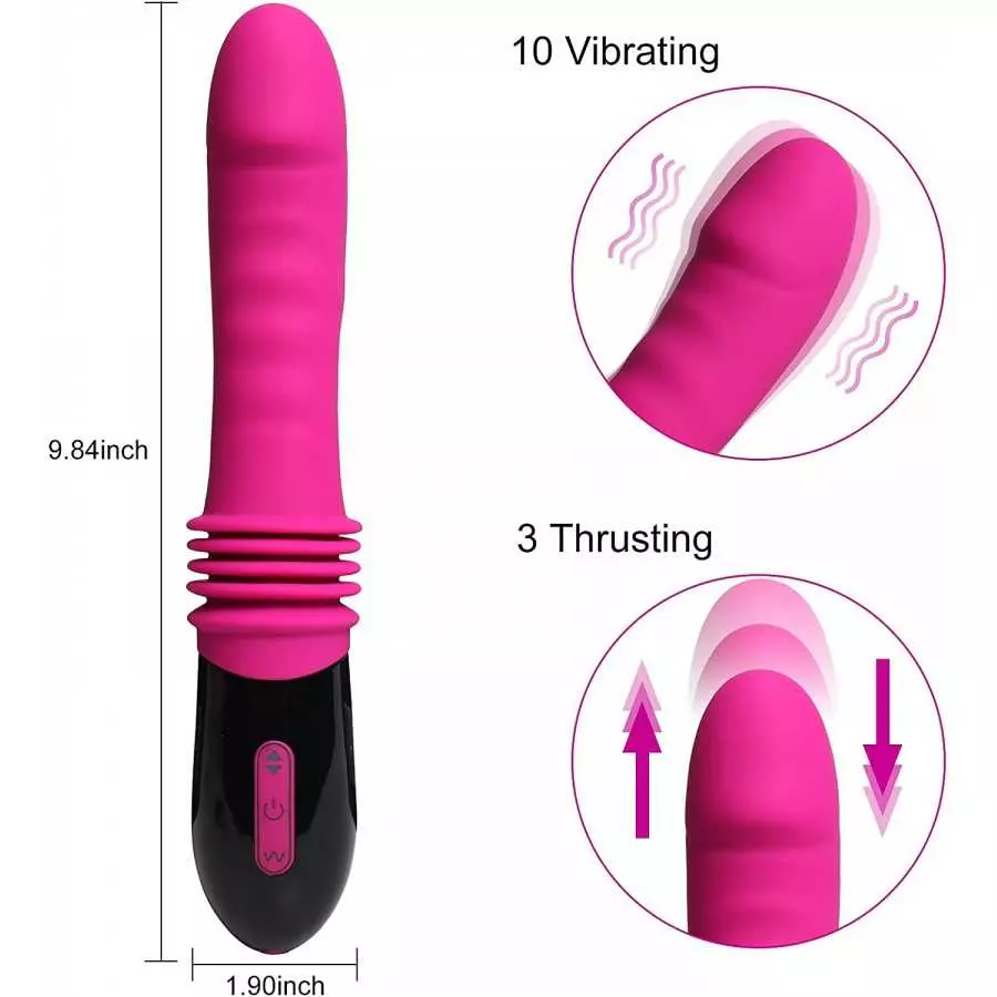 G Spot Vibrator for Women,3 in 1 Dildo Vibrator,Silicone Sex Toy with Realistic Glans,10 Vibration Patterns for Clitoris Vagina 