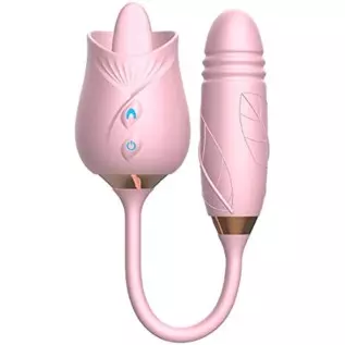 Rose Sex Stimulator for Women - Rose Vibrator Pleasure Rose Sex Toy Clit Licker Adult Sensory Toys Clitoral Stimulator with 10 V