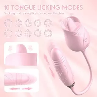 Rose Sex Stimulator for Women - Rose Vibrator Pleasure Rose Sex Toy Clit Licker Adult Sensory Toys Clitoral Stimulator with 10 V