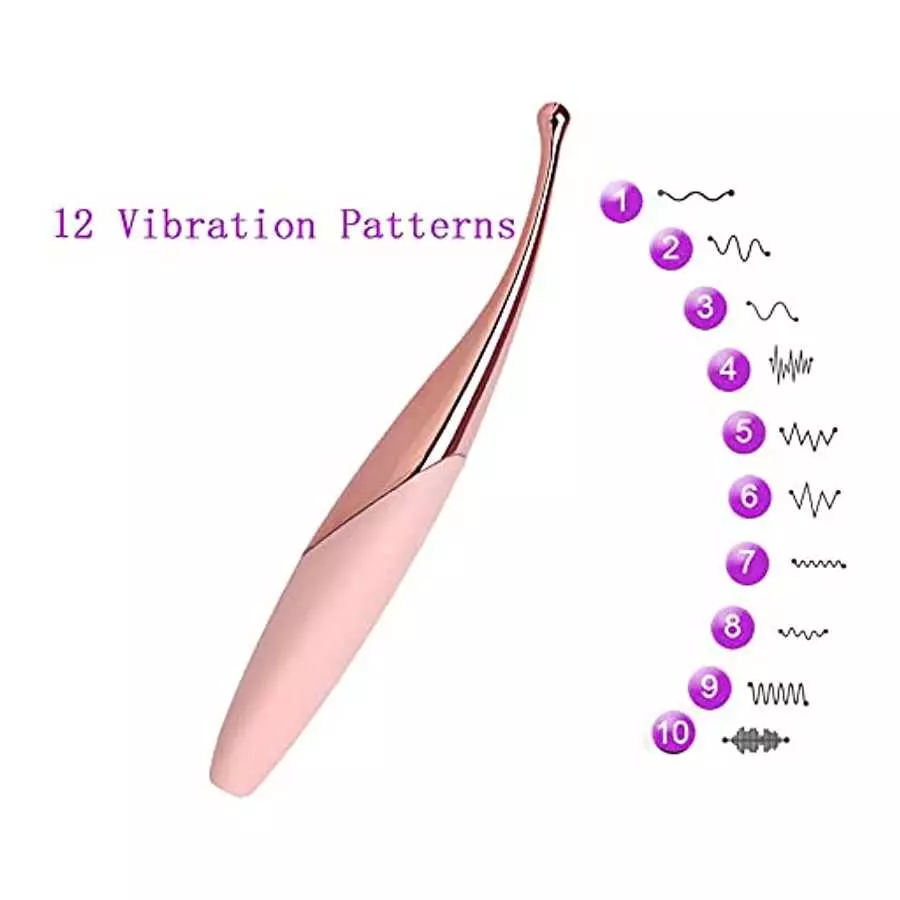 Leseox G-spot Clitoral Stimulation Vibrator, High Frequency Clitoris Nipple G-spot Vibrating Massager with 12 Vibration Modes, R