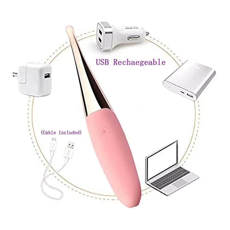 Leseox G-spot Clitoral Stimulation Vibrator, High Frequency Clitoris Nipple G-spot Vibrating Massager with 12 Vibration Modes, R