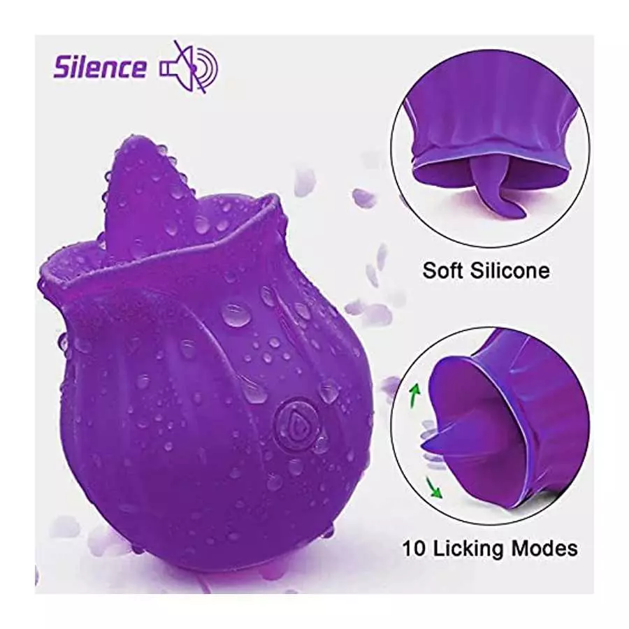Rose Sex Stimulator for Women, Clitoral Nipple Stimulator-G spot Vibrator with 10 Sucking Modes, Vibrating Personal Massager Ros