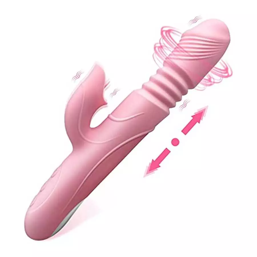 Thrusting Dildo Rabbit Vibrator for Women, Vibrator Adult Sensory Toys G Spot Sex Toy with 3 Telescopic & 10 Vibration Modes, Ad Thrusting Dildo Rabbit Vibrator for Women, Vibrator Adult Sensory Toys G Spot Sex Toy with 3 Telescopic & 10 Vibration Modes, Ad
