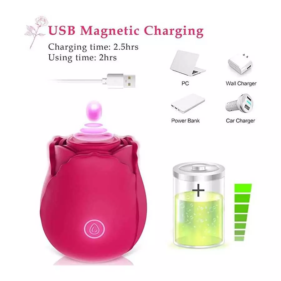Rose Vibrations for Woman Clitoral Stimulator G Spot Dildo Vibrator with 10 Modes, Rose Adult Sex Toys 13