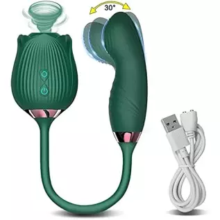 AJEYPMZ Female Massager Powerful Rose Vibrator Adult Sex Toy Female Clitoris Nipple Clit Sucker G Spot Vacuum Stimulator Dildo f