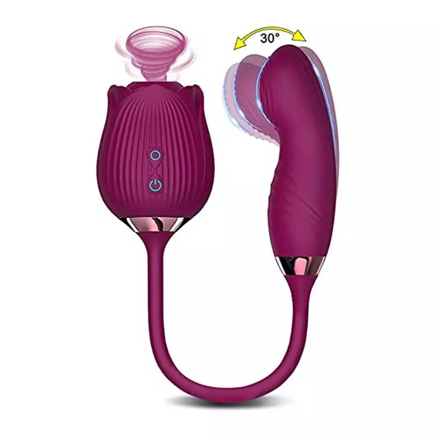 AJEYPMZ Female Massager Powerful Rose Vibrator Adult Sex Toy Female Clitoris Nipple Clit Sucker G Spot Vacuum Stimulator Dildo f