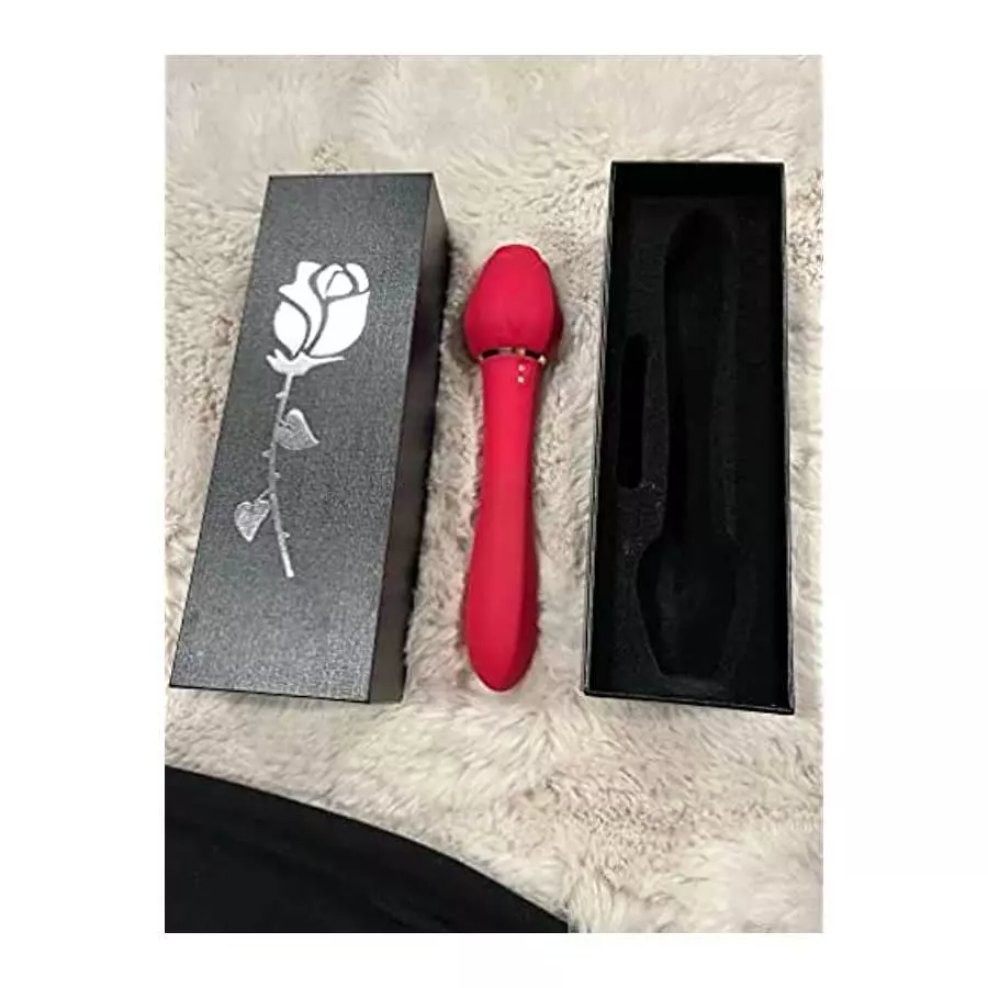 2-1 Red Rose Clitoral Sucking Vibrator and Dildo