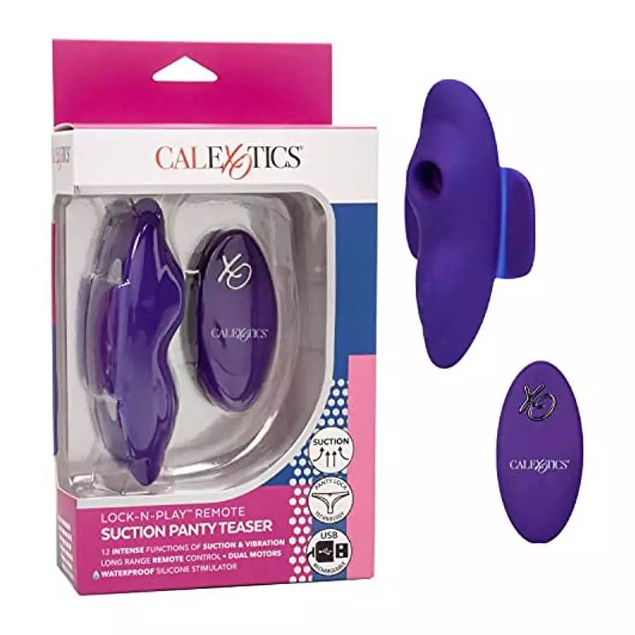CalExotics Lock-N-Play Remote Suction Panty Teaser, Purple (14533)