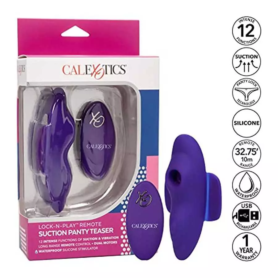 CalExotics Lock-N-Play Remote Suction Panty Teaser, Purple (14533)