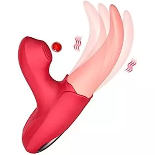 Ladies Rose Toy Vibrator - Clitoral Stimulator Tongue Licking Insertion G-spot Massager, Rose Adult Toy Game, Clitoral Nipple li