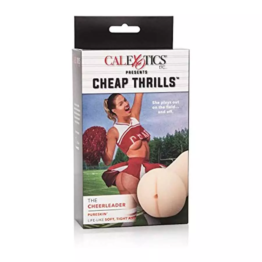 CalExotics Cheap Thrills The Cheerleader - Travel Sized Male Masturbator - Silicone Masturbation Sleeve – 5 Inch Adult Male Sex 