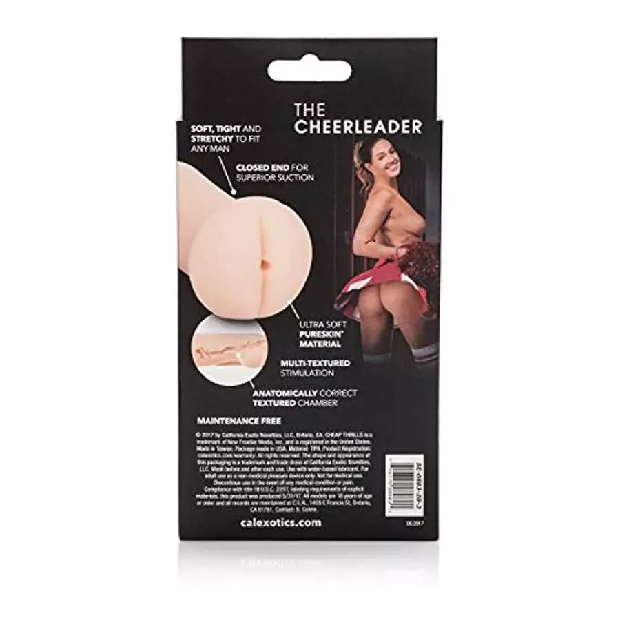 CalExotics Cheap Thrills The Cheerleader - Travel Sized Male Masturbator - Silicone Masturbation Sleeve – 5 Inch Adult Male Sex 