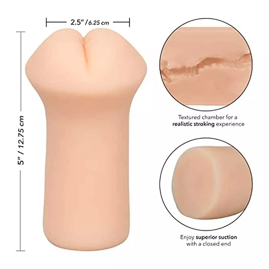 CalExotics Cheap Thrills The Cheerleader - Travel Sized Male Masturbator - Silicone Masturbation Sleeve – 5 Inch Adult Male Sex 