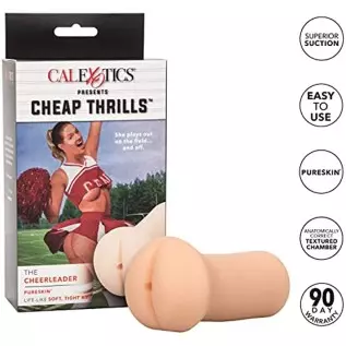 CalExotics Cheap Thrills The Cheerleader - Travel Sized Male Masturbator - Silicone Masturbation Sleeve – 5 Inch Adult Male Sex 