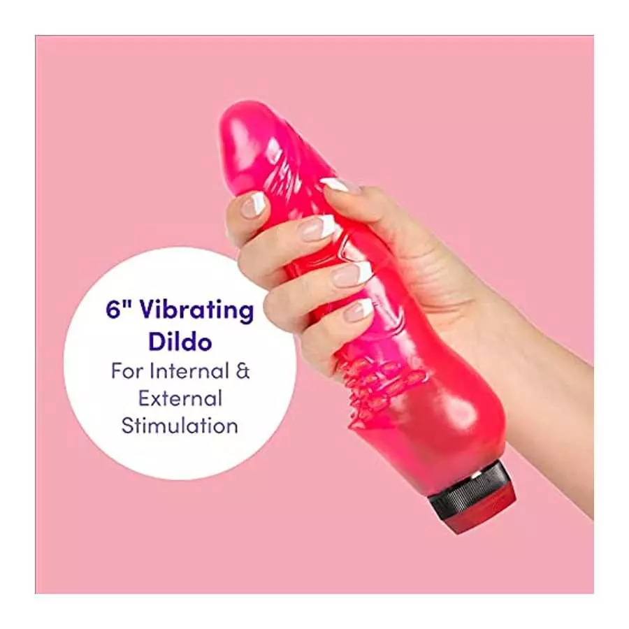 Lovehoney Beginner Vibrating Dildo - 6 Inch Realistic Dildo - Girthy Anal Vibrator with Multispeeds - Pink