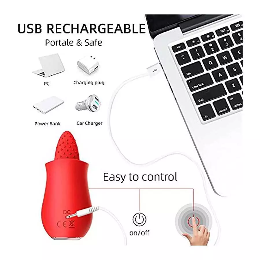 Unique Handheld Toys Ergonomic Back Pleasure Stylish Massager 10 Speeds Cordless Perfect for Woman Muscle Tension Relief Red-1