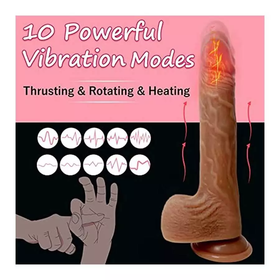 8.7 Inch Realistic Dildo Vibrator for Women, Thrusting Heating 10 Vibrating Modes Silicone Penis Dildo Adult Sensory Toys with S
