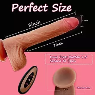8.7 Inch Realistic Dildo Vibrator for Women, Thrusting Heating 10 Vibrating Modes Silicone Penis Dildo Adult Sensory Toys with S