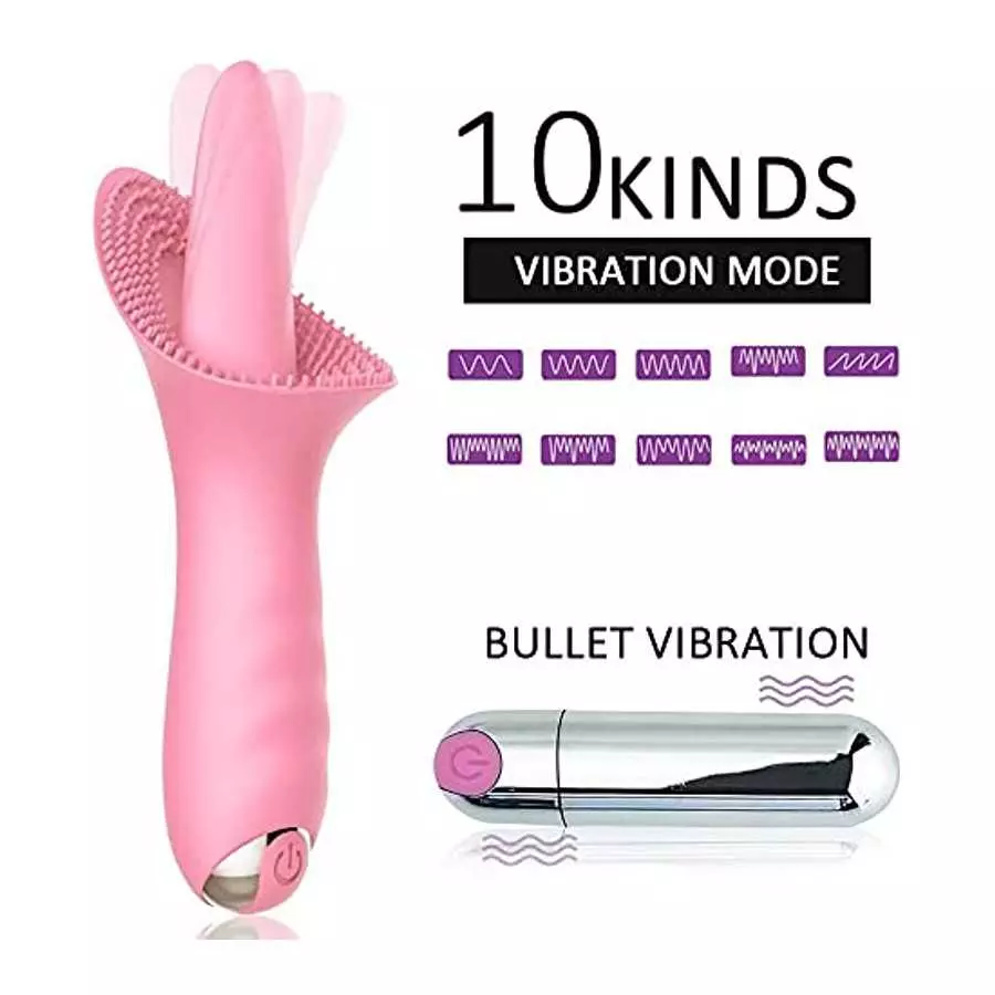 Siciley Clitoral Vibrator with 10 Vibration Modes, Rechargeable Tongue Vibrator Massager for Women Pleasure
