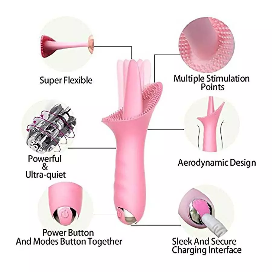Siciley Clitoral Vibrator with 10 Vibration Modes, Rechargeable Tongue Vibrator Massager for Women Pleasure