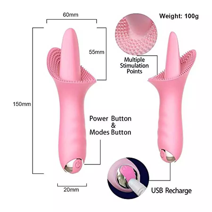 Siciley Clitoral Vibrator with 10 Vibration Modes, Rechargeable Tongue Vibrator Massager for Women Pleasure