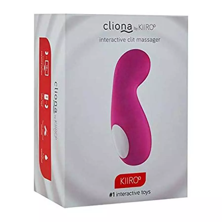 Kiiroo Cliona Interactive Clitoral USB Rechargeable Silicone Stimulator Waterproof Purple - 100% Waterproof - Engage with Your L