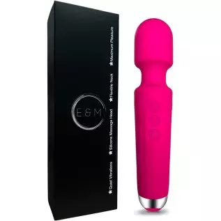 E&M (Black) Quiet & Rechargeable Vibrating 20 Speed Mode, Cordless Waterproof Body Massager Perfect for Body Tension Relief