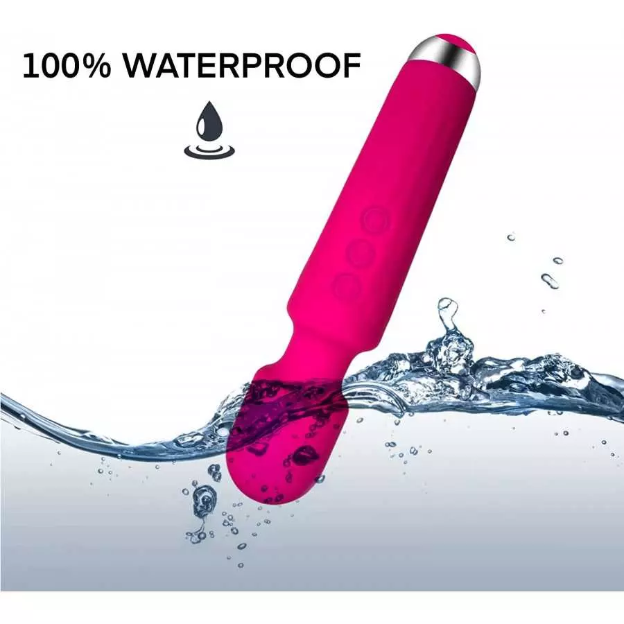 E&M (Black) Quiet & Rechargeable Vibrating 20 Speed Mode, Cordless Waterproof Body Massager Perfect for Body Tension Relief