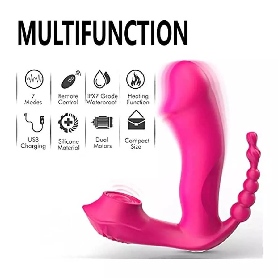 G Spot Clitoral Anal Vibrator Sex Toy with 7 Vibration Modes Waterproof Rechargeable Rose Toy Adult Toy for Women