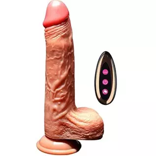 Thrusting Black Realistic Dildo Sex Toy for Women with 8 Vibrating Modes for G Spot Clitoral Anal Stimulation, Silicone Dildo Vi
