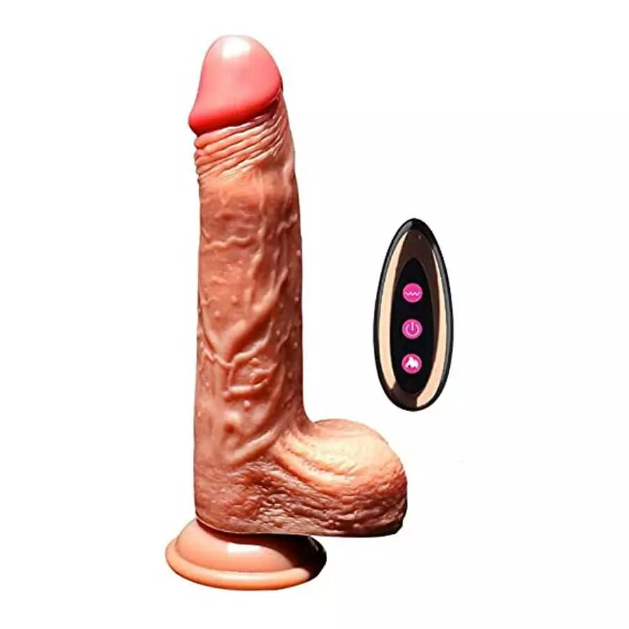 Thrusting Black Realistic Dildo Sex Toy for Women with 8 Vibrating Modes for G Spot Clitoral Anal Stimulation, Silicone Dildo Vi