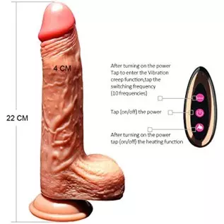 Thrusting Black Realistic Dildo Sex Toy for Women with 8 Vibrating Modes for G Spot Clitoral Anal Stimulation, Silicone Dildo Vi