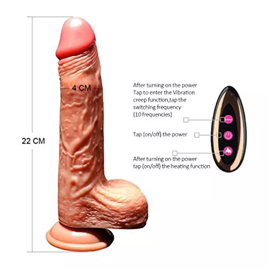 Thrusting Black Realistic Dildo Sex Toy for Women with 8 Vibrating Modes for G Spot Clitoral Anal Stimulation, Silicone Dildo Vi