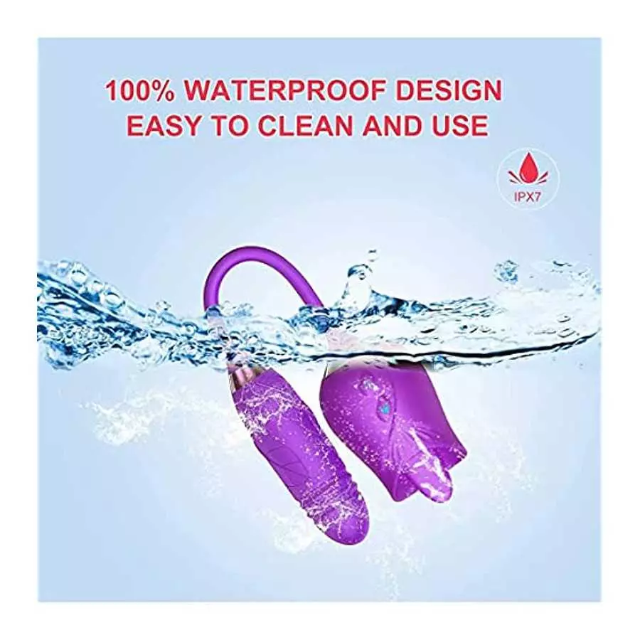 Sex Rose Toy for Women Sexual Rose Flowers Rechargeable Adult Toy for Women Couples-red,Powerful Tongue Suck (Purple-Flower), 1.