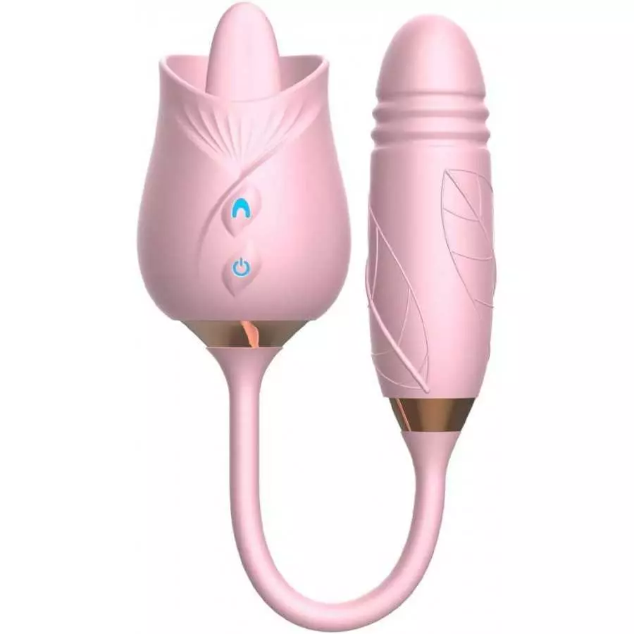 Rose Toy Vibrator for Women - 3 in 1 Clitoral Stimulator Tongue Licking Thrusting G Spot Dildo Vibrator with 9 Modes, Rose Adult Rose Toy Vibrator for Women - 3 in 1 Clitoral Stimulator Tongue Licking Thrusting G Spot Dildo Vibrator with 9 Modes, Rose Adult