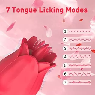 JPSR Rose Toy for Woman CCVOO Tongue Licking Telescopic Vibrator Dildo with 7 Licking & 5 Thrusting and Vibrating Modes G Spot C JPSR Rose Toy for Woman CCVOO Tongue Licking Telescopic Vibrator Dildo with 7 Licking & 5 Thrusting and Vibrating Modes G Spot C