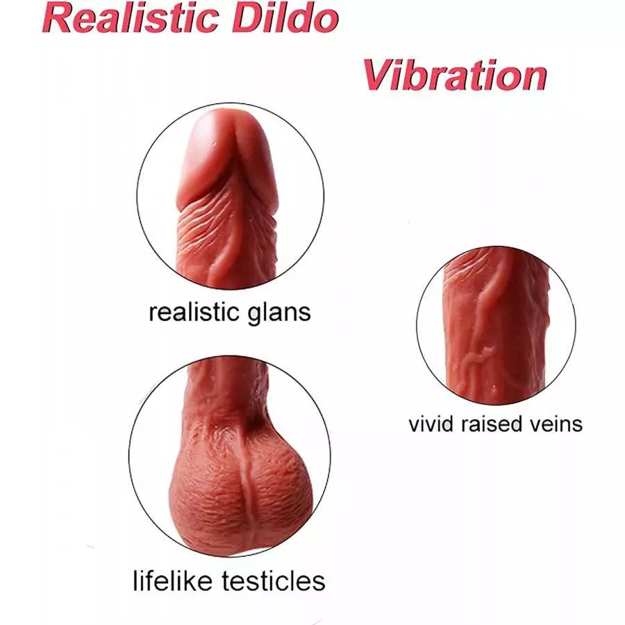 Realistic Dildo Vibrator for Women Powerful Vibrating Dildo Sex Toy Thrusting Dildo Vibrator with 1 Thrust Modes and 3 Vibrate M