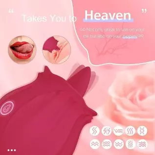 Rose Toy for Women -Rose Sex Toy with Tongue Licking Vibrator for Women G spot Nipple Stimulation, Rechargeable Vibrating Machin